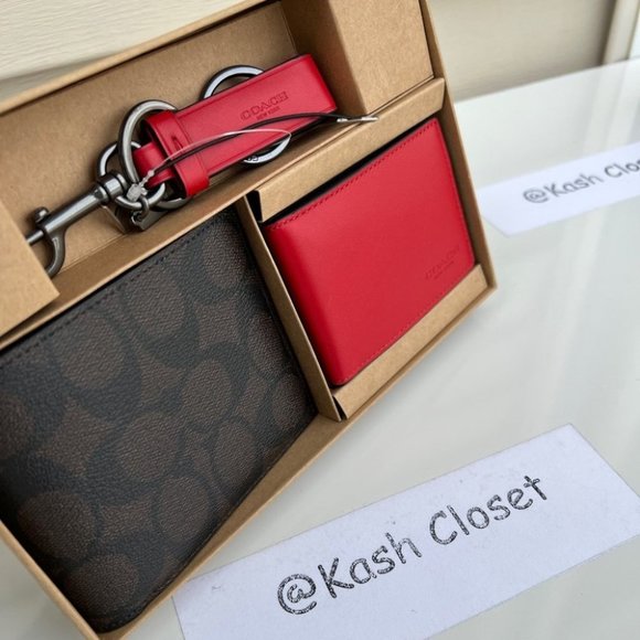 COACH Boxed 3 In 1 Wallet Gift Set In Signature Canvas - Picture 7 of 7